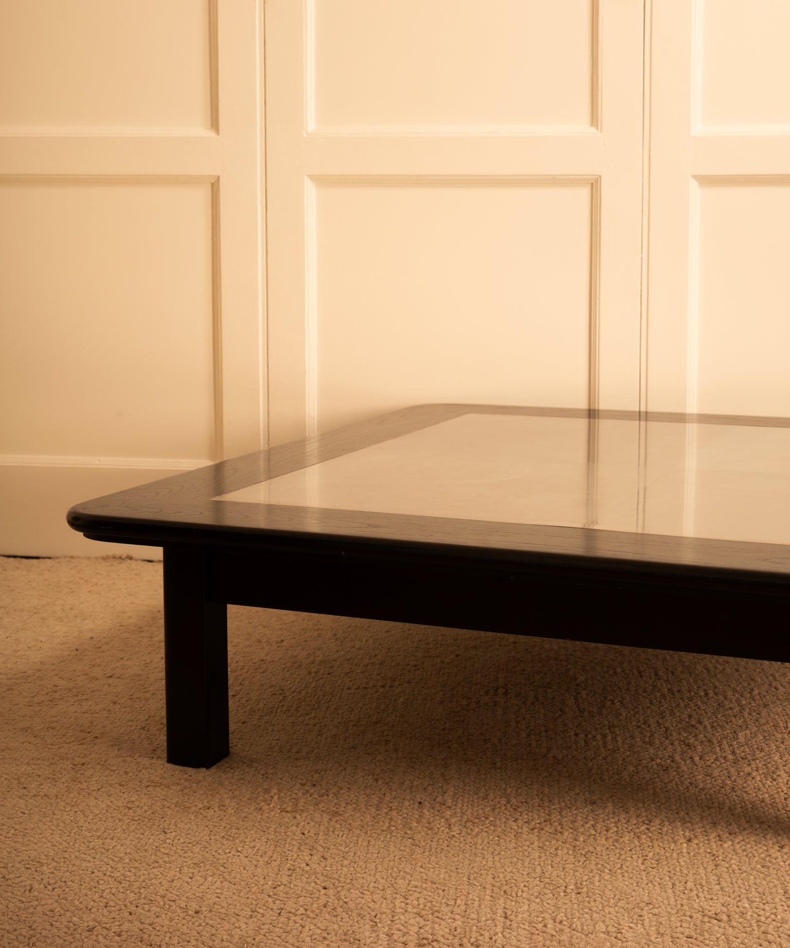 Italian_Square_Coffee_Table_in_Black_Wood_and_Stainless_Steel,_1970s