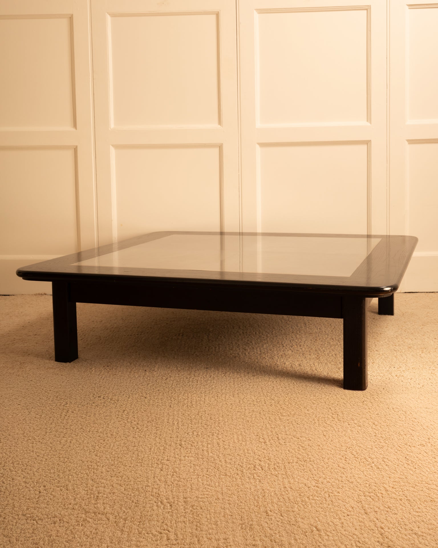 Italian_Square_Coffee_Table_in_Black_Wood_and_Stainless_Steel,_1970s