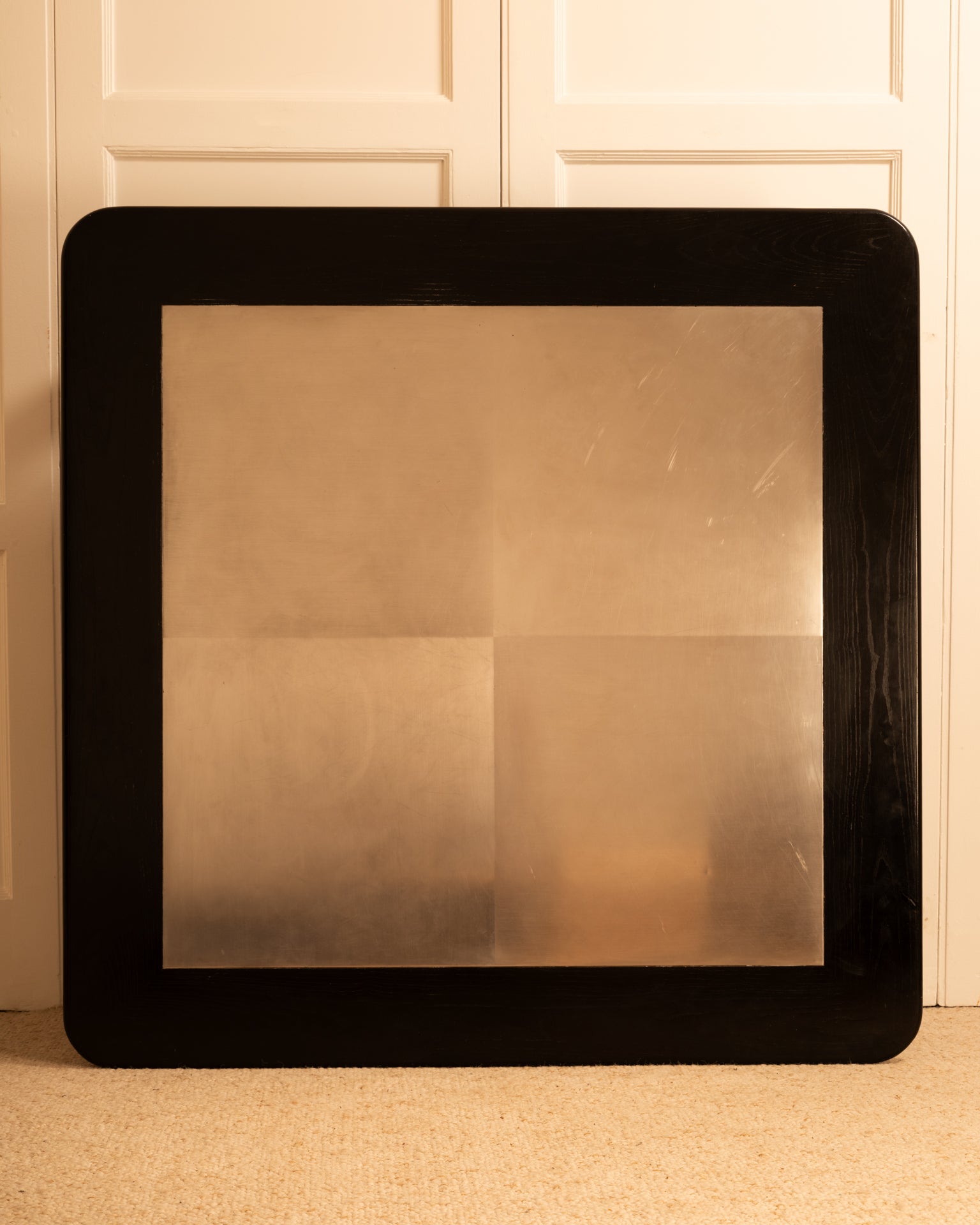 Italian_Square_Coffee_Table_in_Black_Wood_and_Stainless_Steel,_1970s