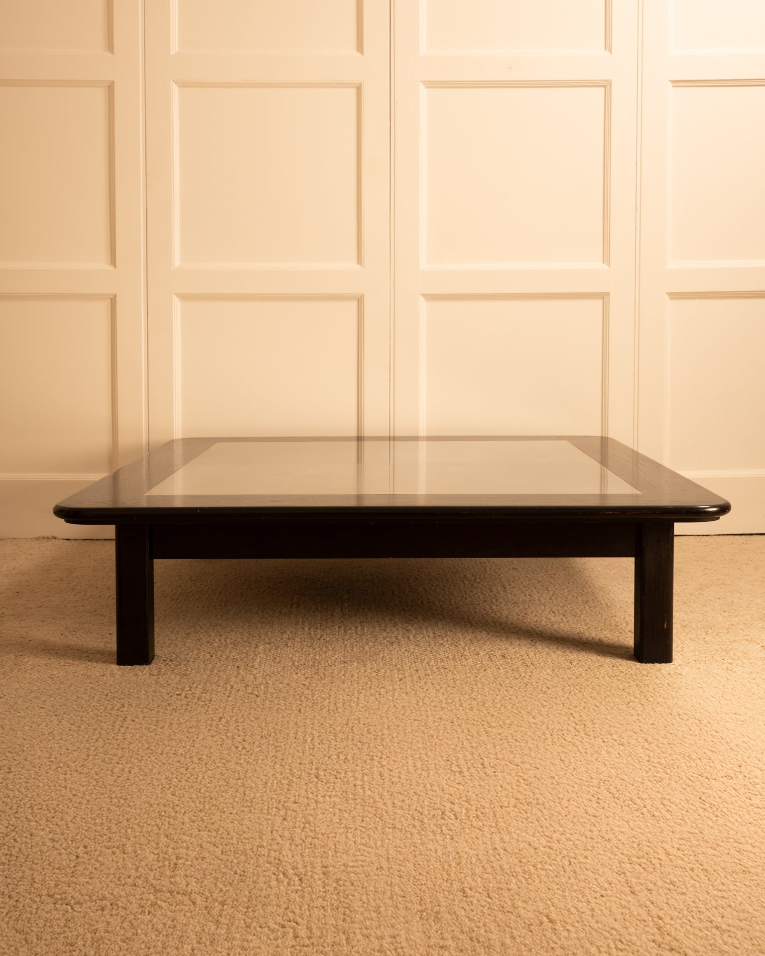 Italian_Square_Coffee_Table_in_Black_Wood_and_Stainless_Steel,_1970s
