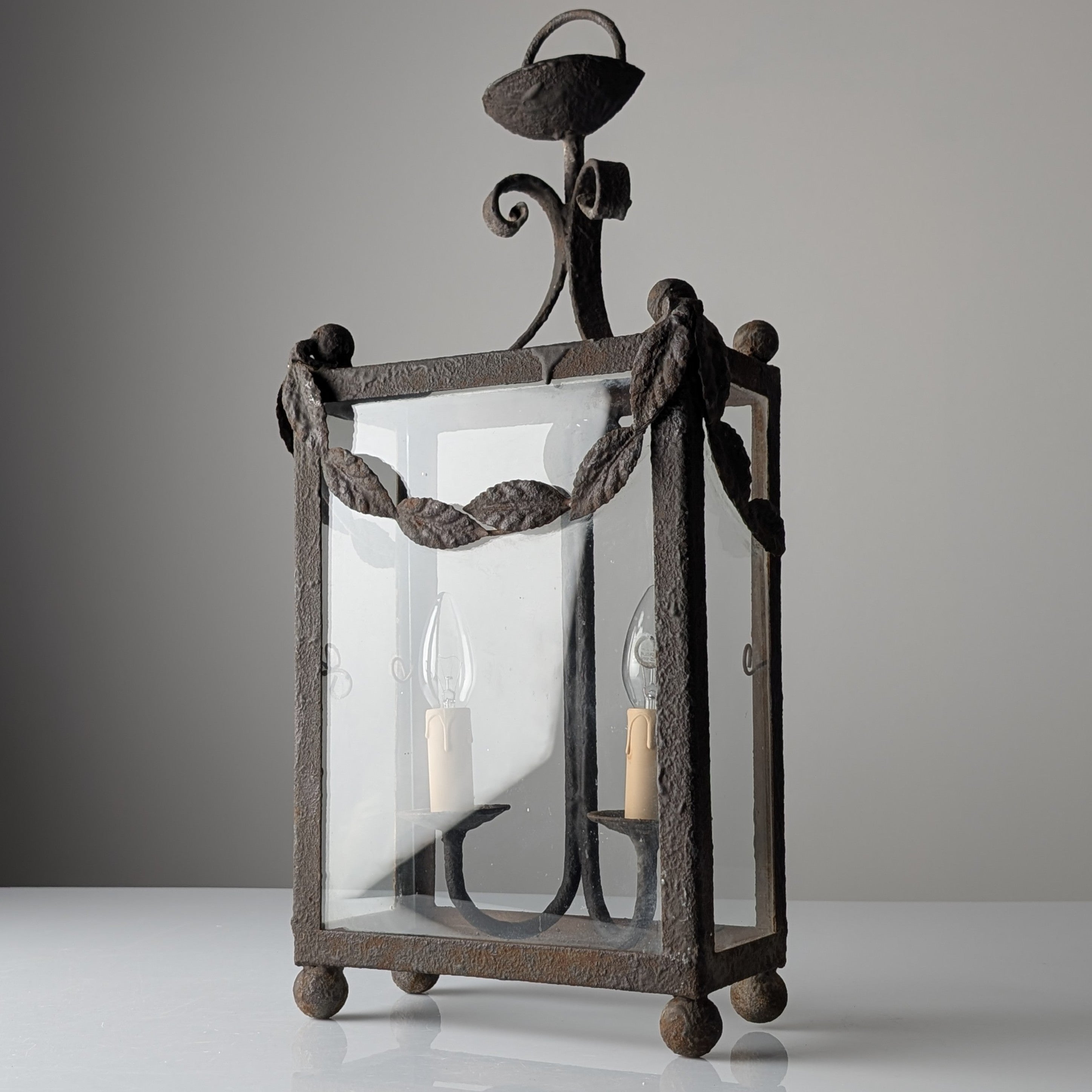 Wrought_Iron_Lantern_with_Foliate_Decoration,_20th_Century,_Europe