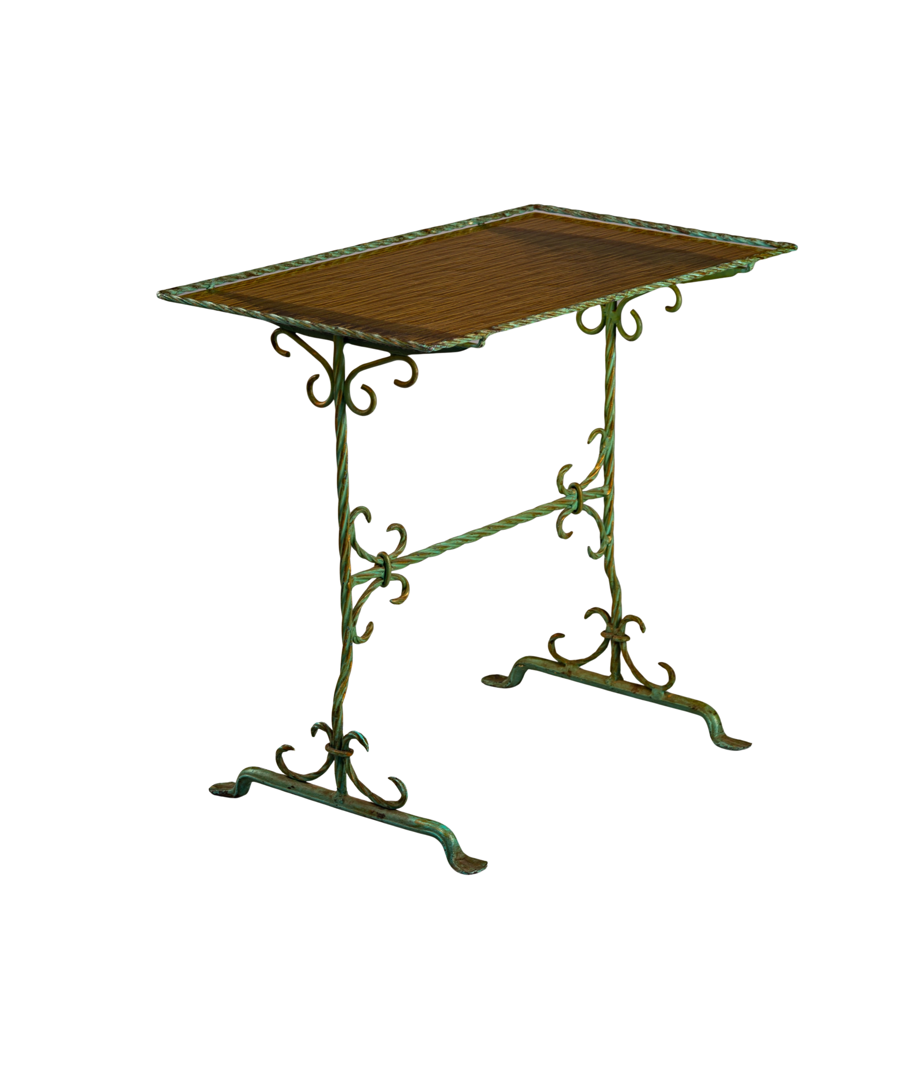 Wrought_Iron_Side_Table_with_Yellow_Glass_Top,_Finland_Early_20th_Century