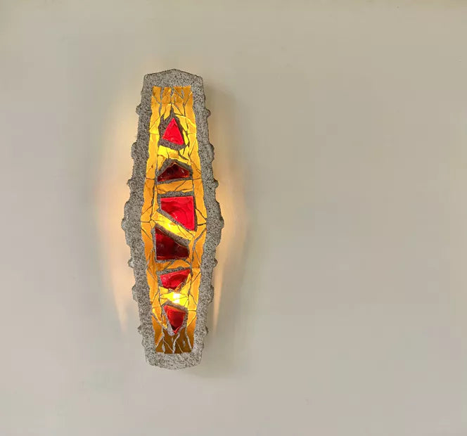 XL_Stained_Glass_Wall_Sconce_in_Cement_and_Glass,_Sweden_1950s