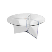 XL_Vintage_Lucite_Chrome_&_Glass_Round_Dining_Table_Display_Hollywood_Regency_Postmodern