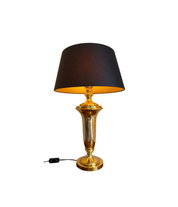 XXL_Brass_Table_Lamp_by_Krisna_Brass,_Hollywood_Regency_Style,_Black_&_Gold_Shade