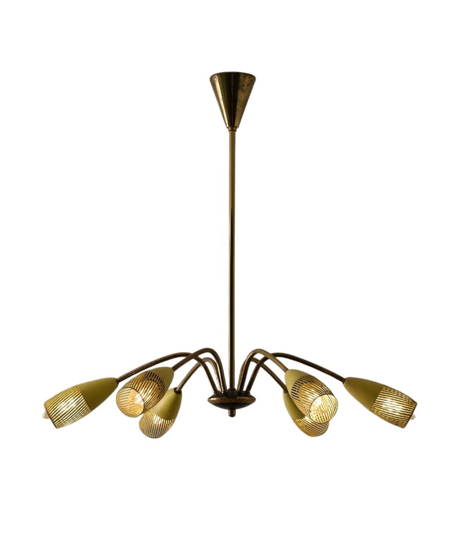 Yellow_Chandelier,_Mid-Century_Modern,_Brass_&_Steel,_1950s,_Italy