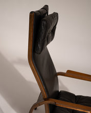 Set_of_2_Yngve_Ekström_Lounge_Chairs_in_Wengé_Wood_and_Black_Leather_for_Swedese,_Sweden_1970s