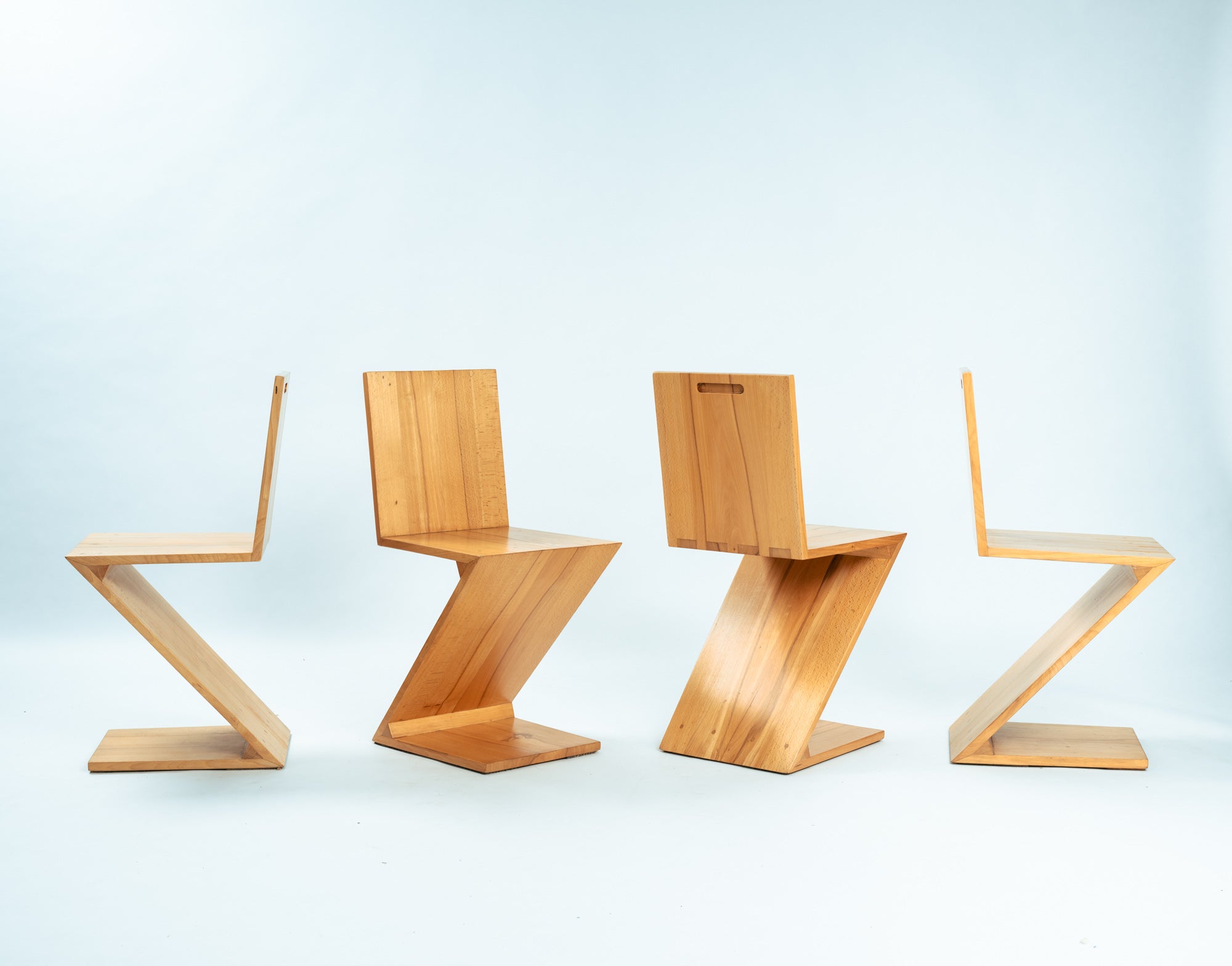 Set_of_4_Zig_Zag_Chairs_After_Gerrit_Rietveld,_Solid_Ash_Cantilever_Chair,_Dutch_De_Stijl_Design