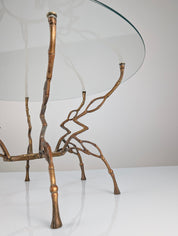 Zigzag_Bronze_Faux_Bamboo_Hollywood_Regency_Coffee_Table,_1960s