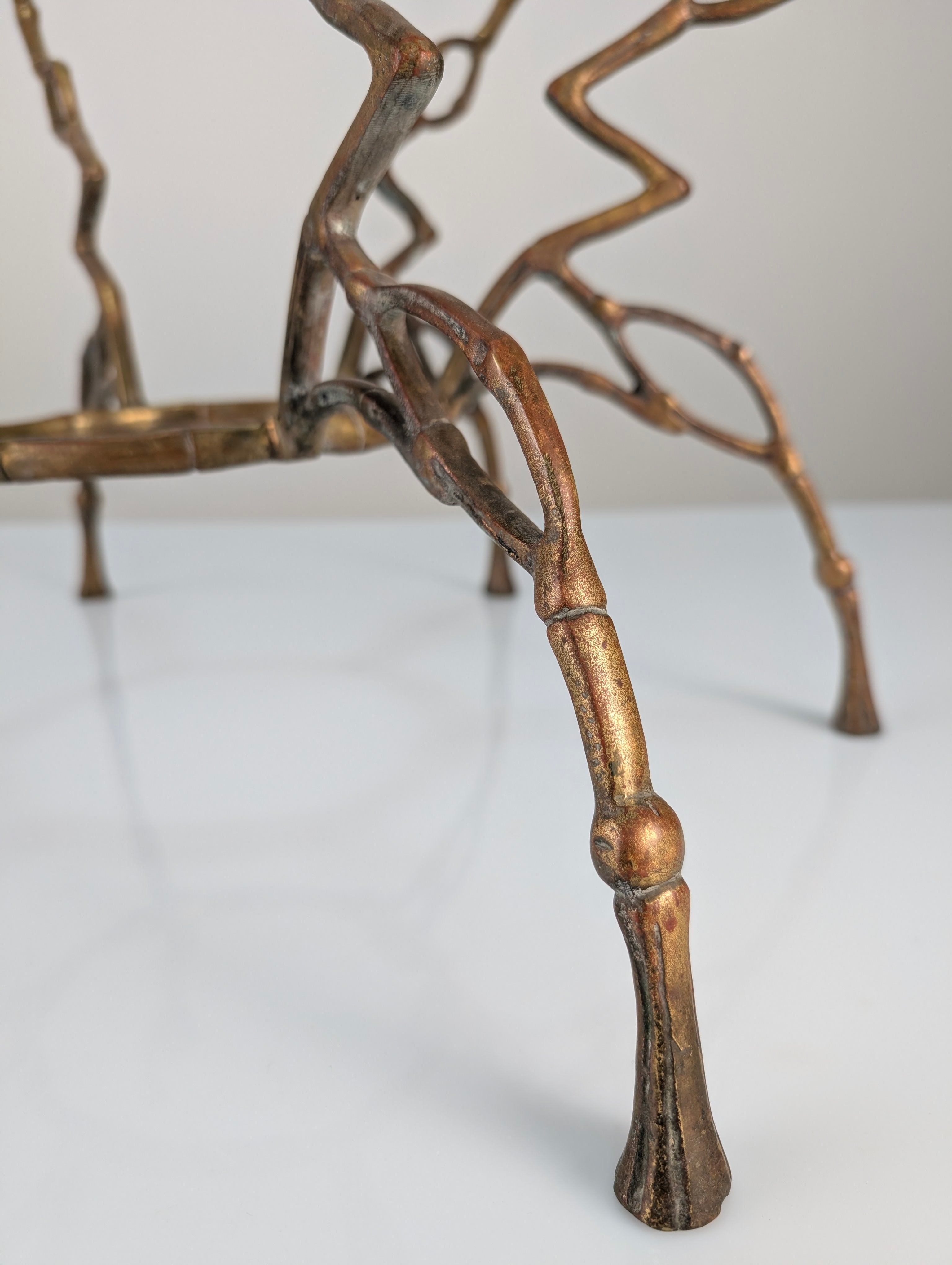 Zigzag_Bronze_Faux_Bamboo_Hollywood_Regency_Coffee_Table,_1960s