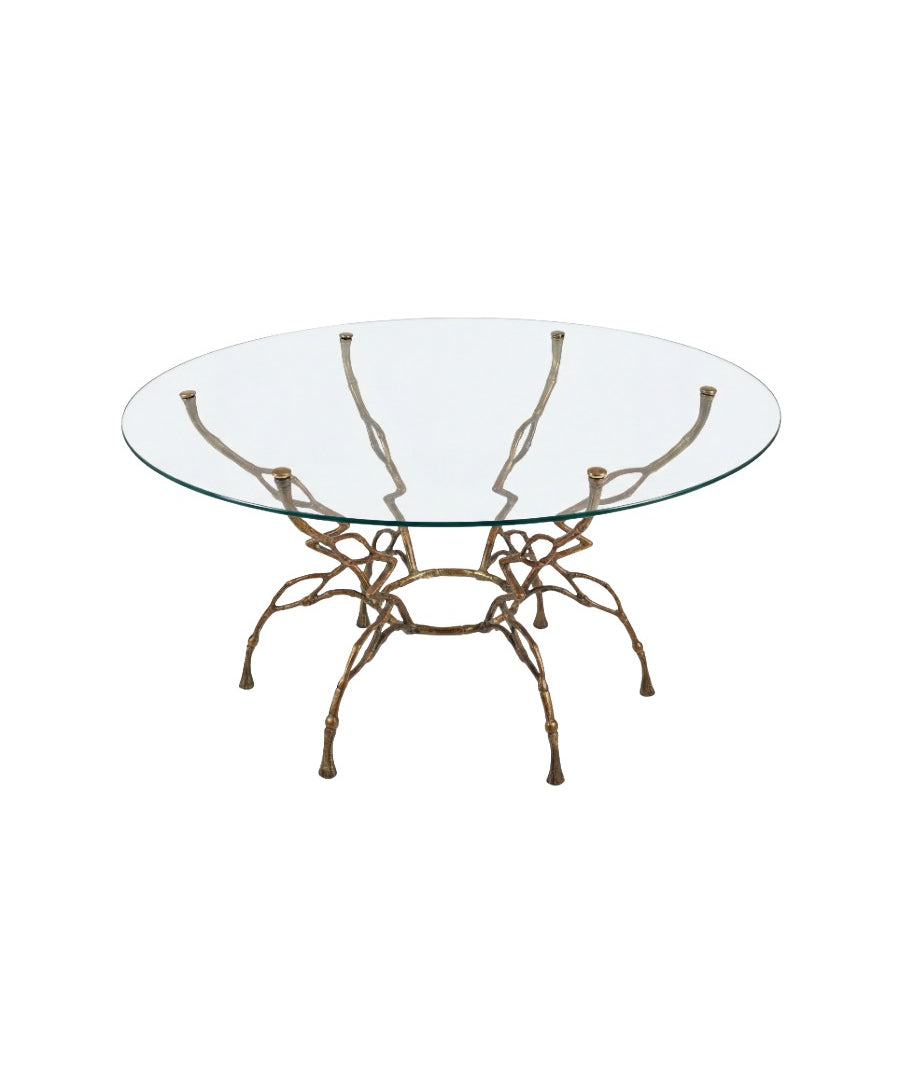 Zigzag_Bronze_Faux_Bamboo_Hollywood_Regency_Coffee_Table,_1960s