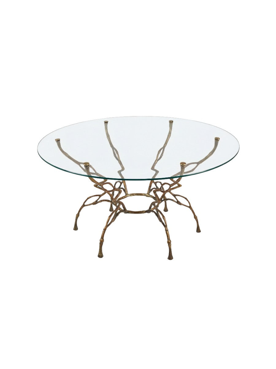 Zigzag_Bronze_Faux_Bamboo_Hollywood_Regency_Coffee_Table,_1960s